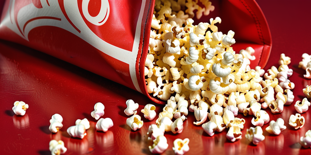 popcorn in a red bag