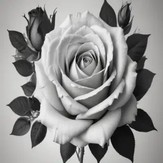 roses clipart black and white