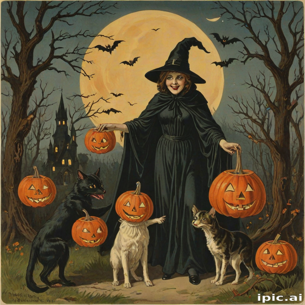 public domain vintage halloween art
