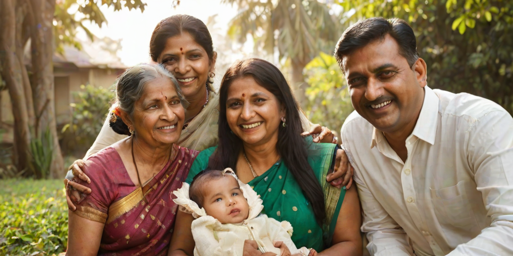 happy indian family