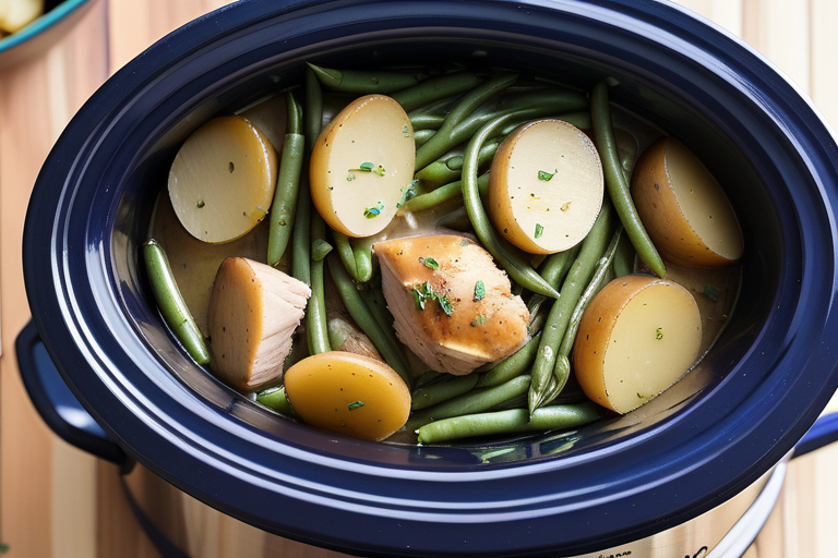 crock pot chicken potatoes and green beans