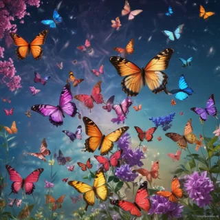 background with butterflies