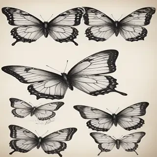 butterflies sketches