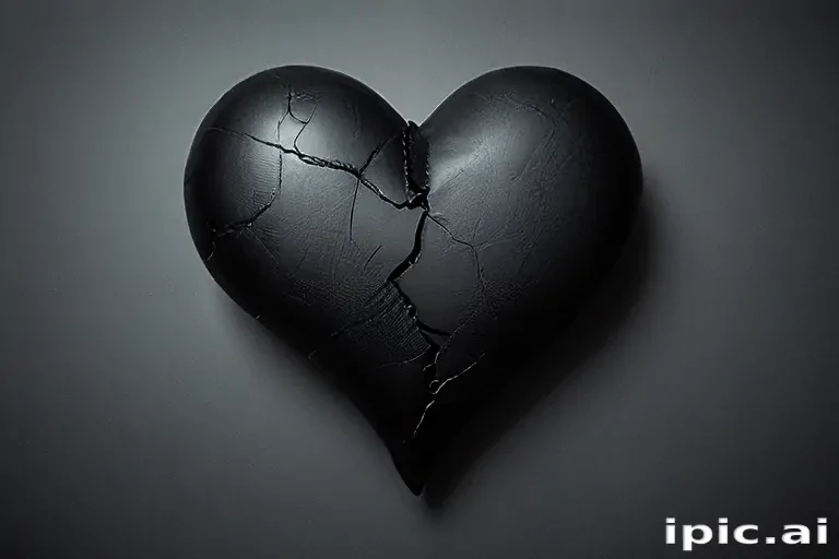 broken black heart