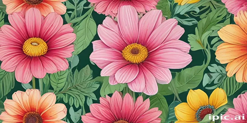 flower drawings color