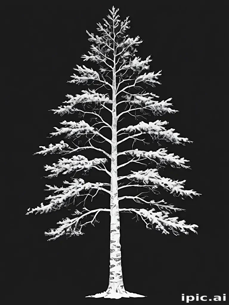 black and white pine tree clipart
