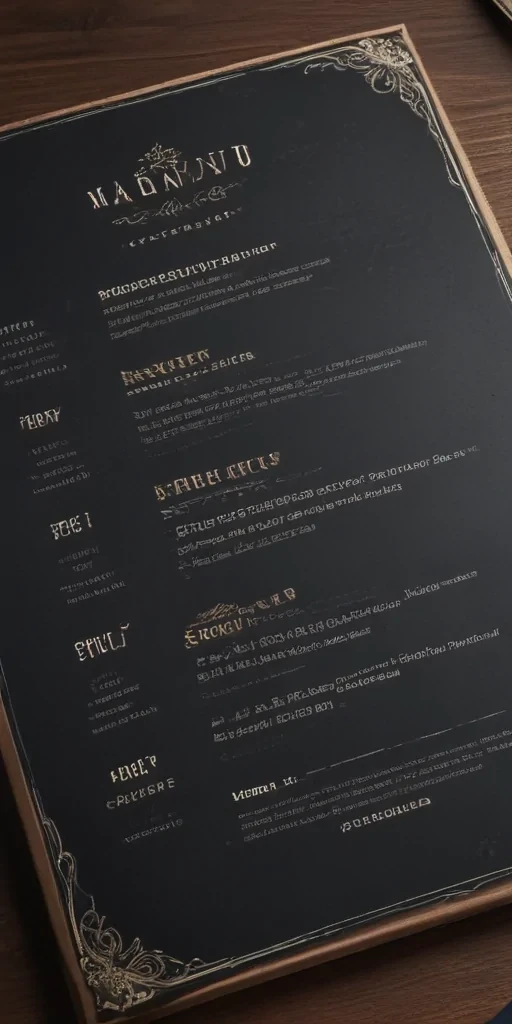 menu mock up