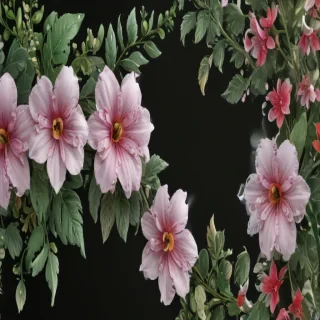 transparent floral border