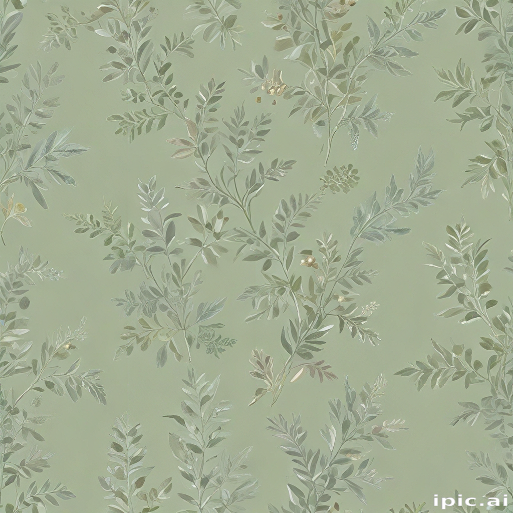 Elegant Green Floral Pattern Featuring Soft Leaves and Delicate ...