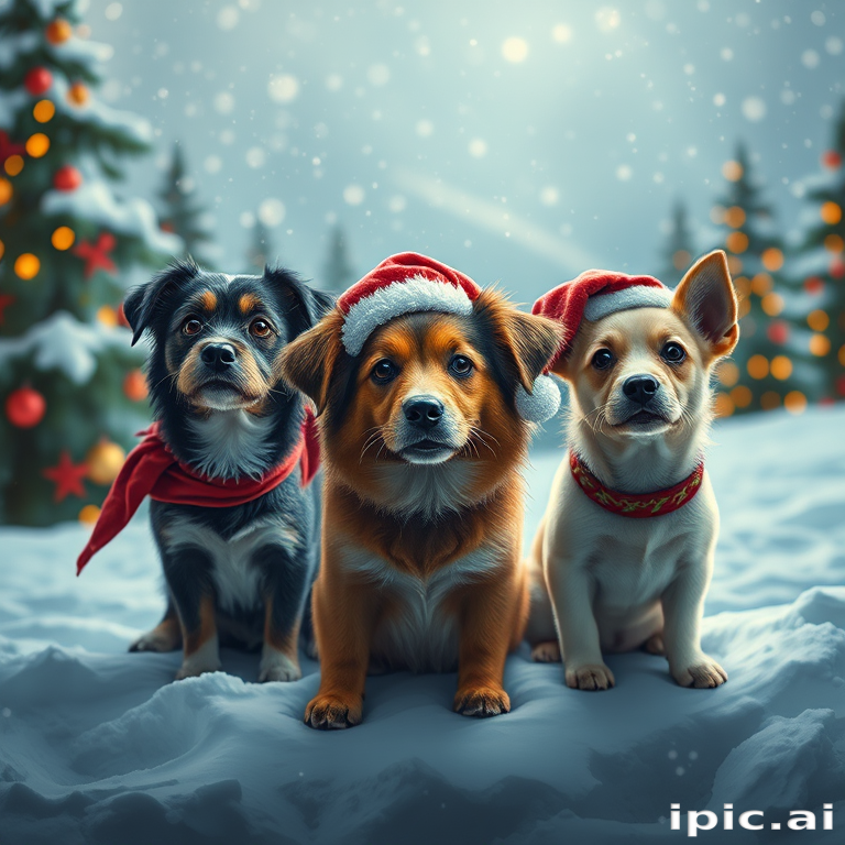 christmas dogs wallpaper