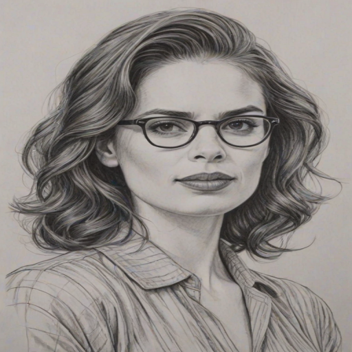 Alluring Hayley Atwell, pencil sketch, portrait of Enchanting woman 1924s in glasses, hair style beatnik, outline, clear lines, fine lines, 8k