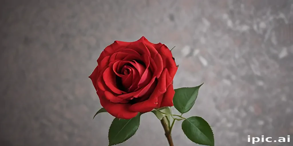 A Beautiful Single Red Rose Against a Soft, Textured Background