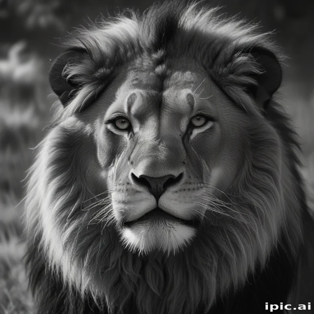 lion black and white pictures