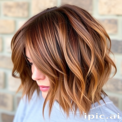 Earthy auburn shag dubbed "Autumn Whisper" featuring choppy layers and curtain bangs, capturing the essence of fall foliage with copper and cinnamon tones