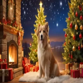 christmas wallpaper dogs
