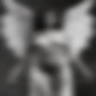 black and white angel
