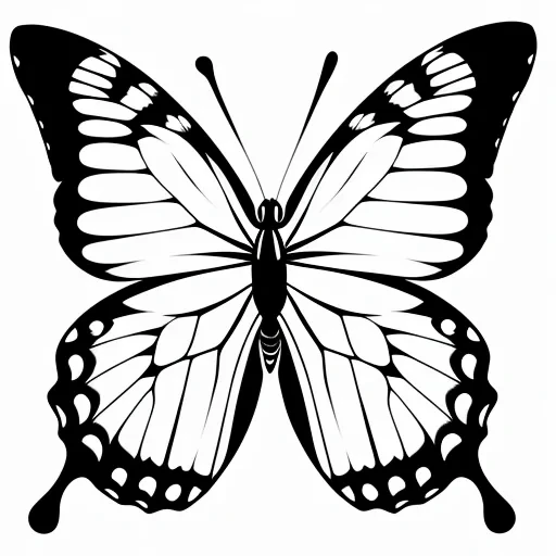 A Beautiful Black and White Butterfly with Intricate Wing Patterns and ...