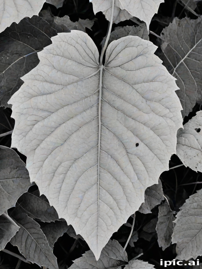leaf white and black