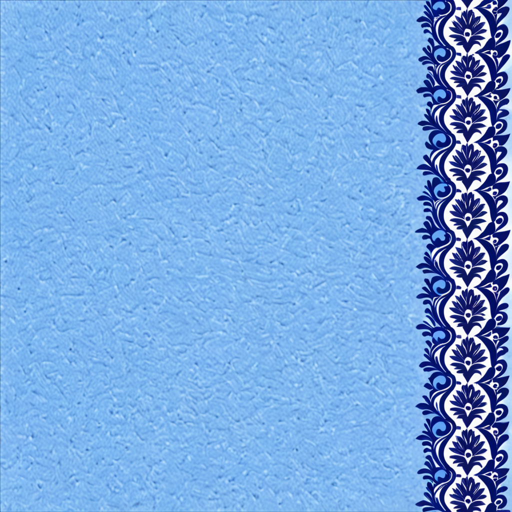 Elegant Blue Background with Intricate Dark Floral Border Design Elements