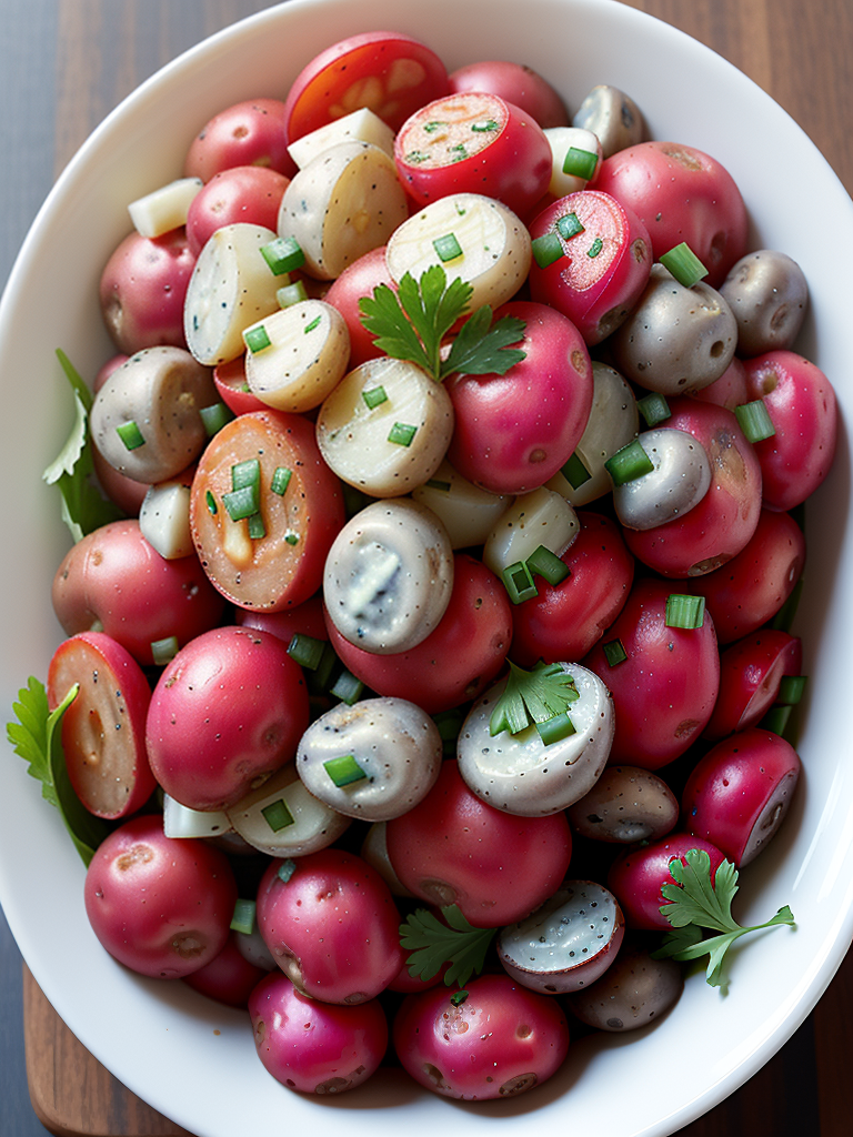 red hot and blue potato salad