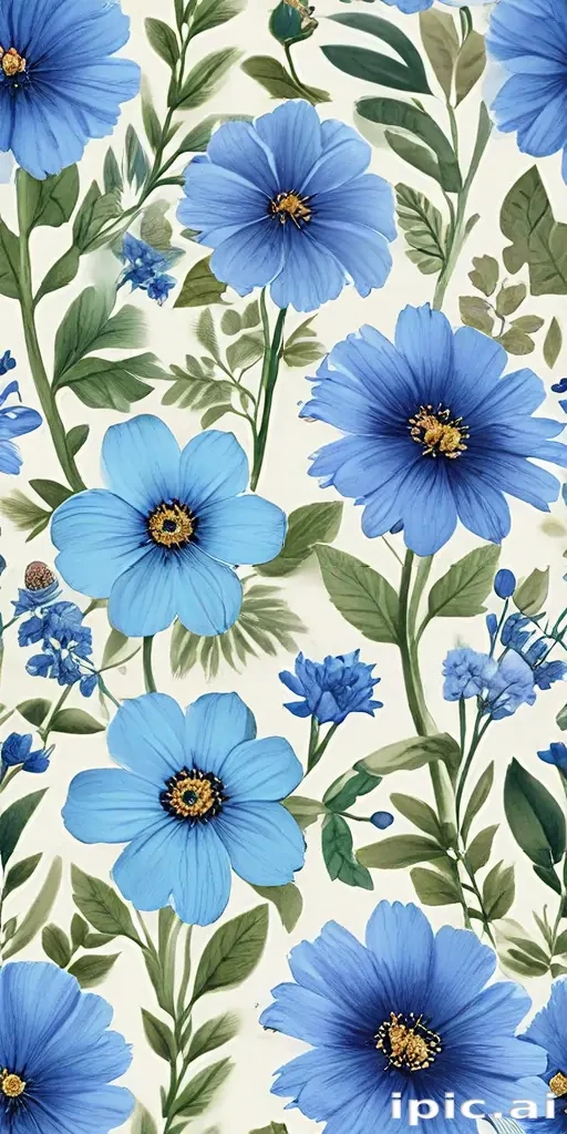 blue flowers clipart