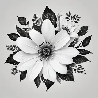flower png black and white