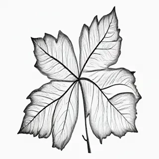 clipart leaf black and white