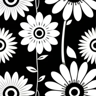 flower clipart black and white