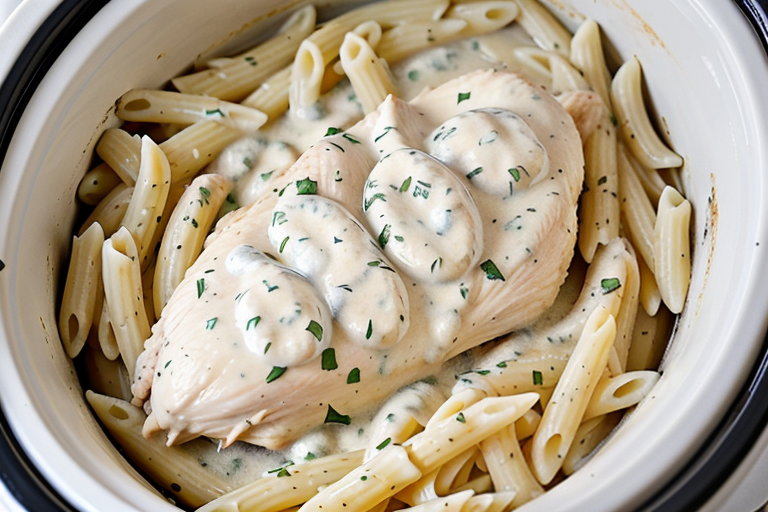 crock pot chicken alfredo with jar sauce