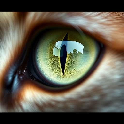 create an image of a detailed, realistic green cat eye with a sharp black slit pupil, set against a smooth silver background, captured with a DSLR camera, 50mm lens, ISO 100, f/1.8, 1/200s, in macro mode for enhanced detail and clarity.