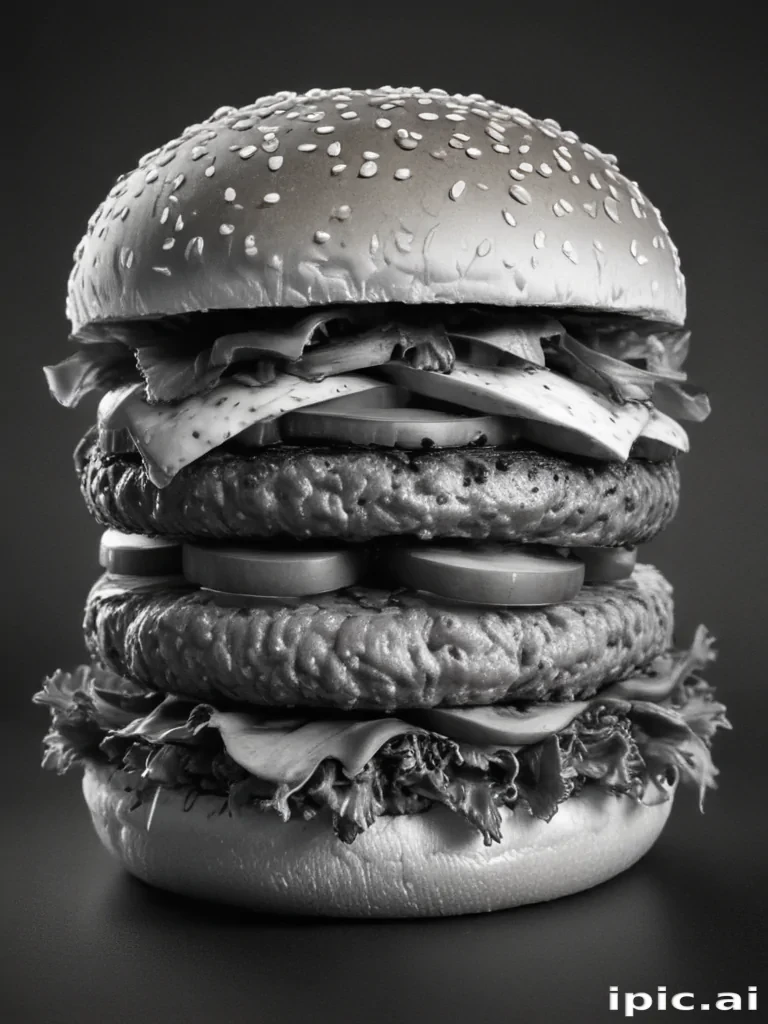 burger clipart black and white