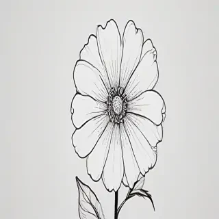 simple flower line art