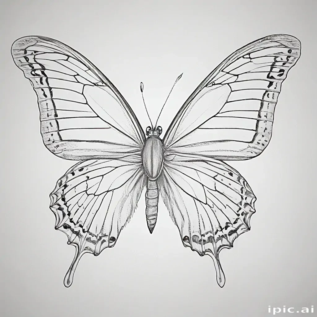 outline drawing of a butterfly