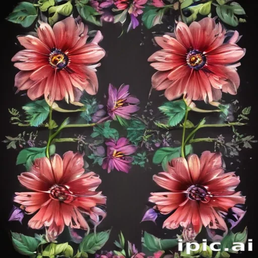 color drawings of flowers