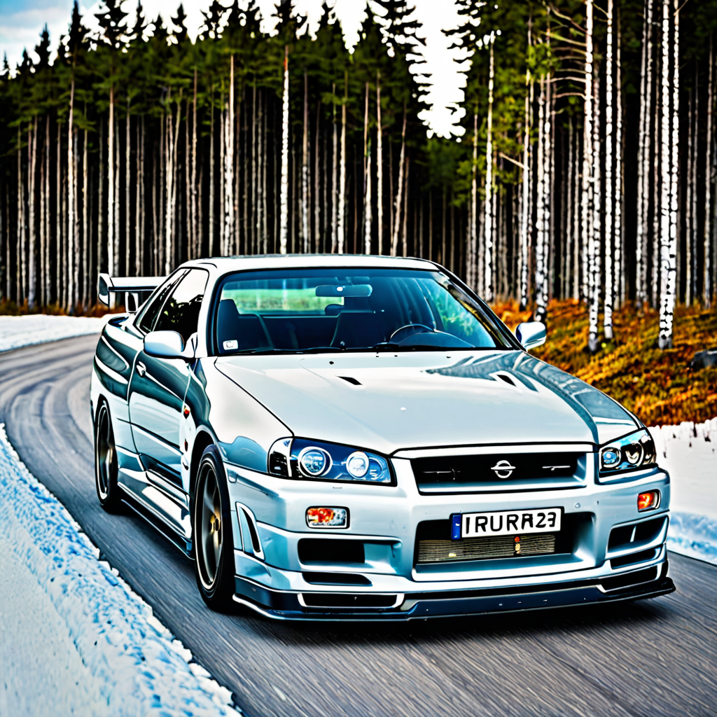 Ai Image Generator - Ai Art Generator - High Quality and 100% Unique Images  - iPic.Ai Nissan r34 skyline in sweden lappland