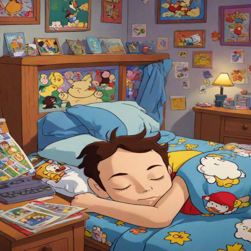 sleeping in cartoons