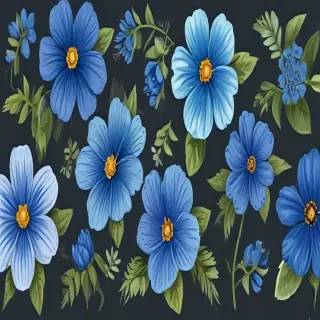 blue flowers clipart