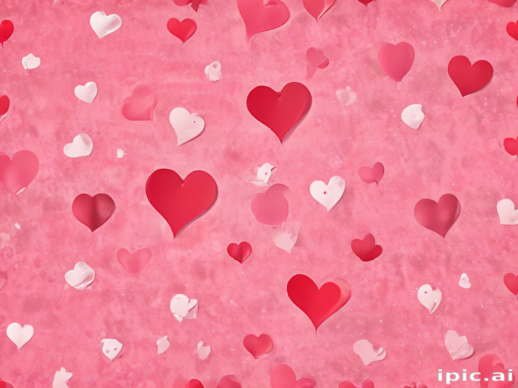 Colorful Heart Shapes Floating on a Soft Pink Background for Valentine ...