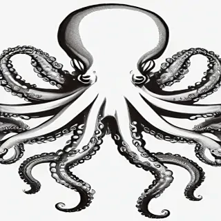octopus clipart black and white