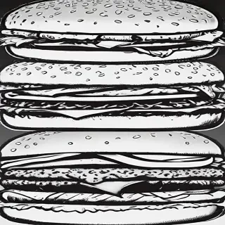 hamburger clipart black and white