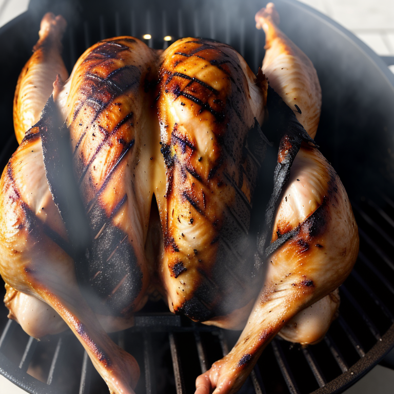 grill a whole chicken on charcoal