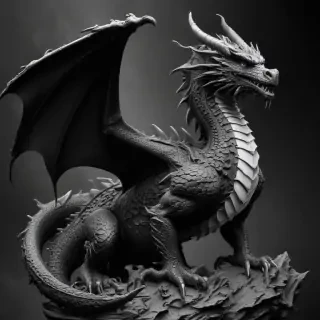 dragon black and white