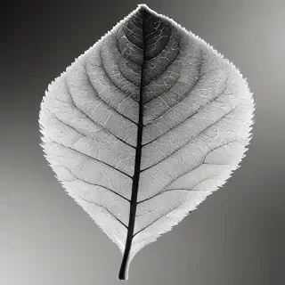 leaf white and black