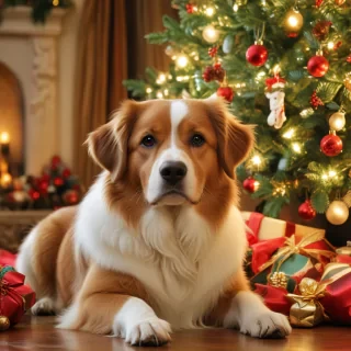 wallpaper christmas dog