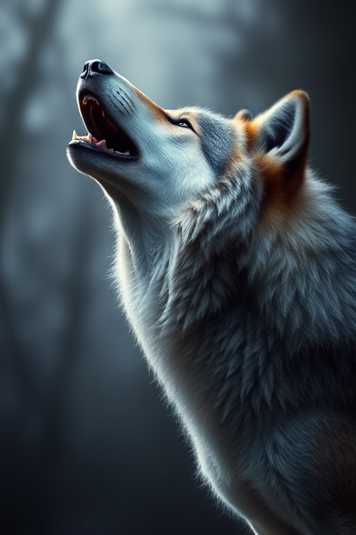 wolf howling png
