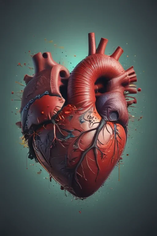 Vibrant Artistic Representation of a Heart with Intricate Details and ...