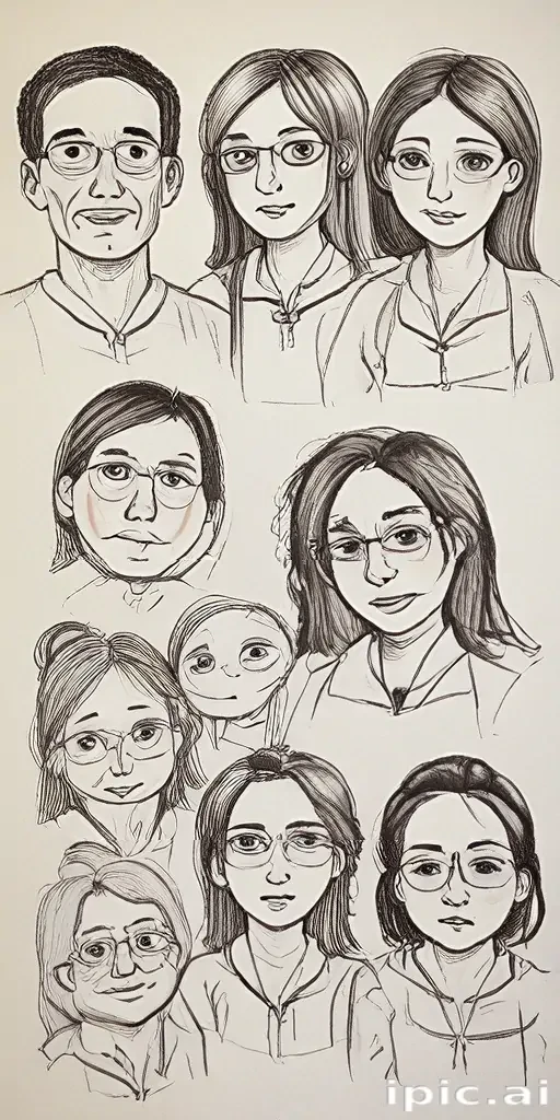 drawings of family