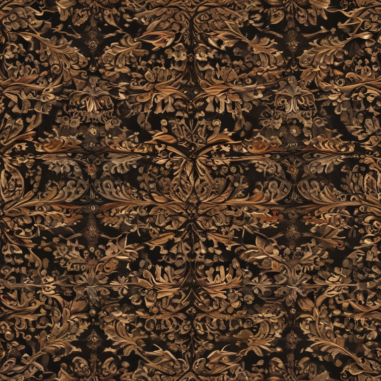 Intricate Floral Pattern with Rich Brown Tones and Elegant Detailing