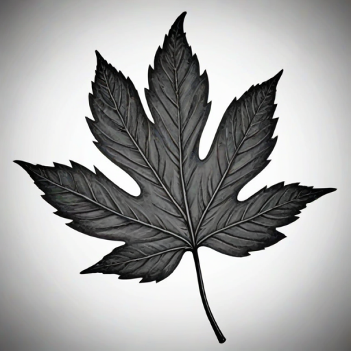 clipart leaf black and white