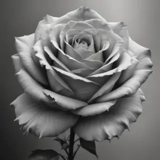rose drawing black and white